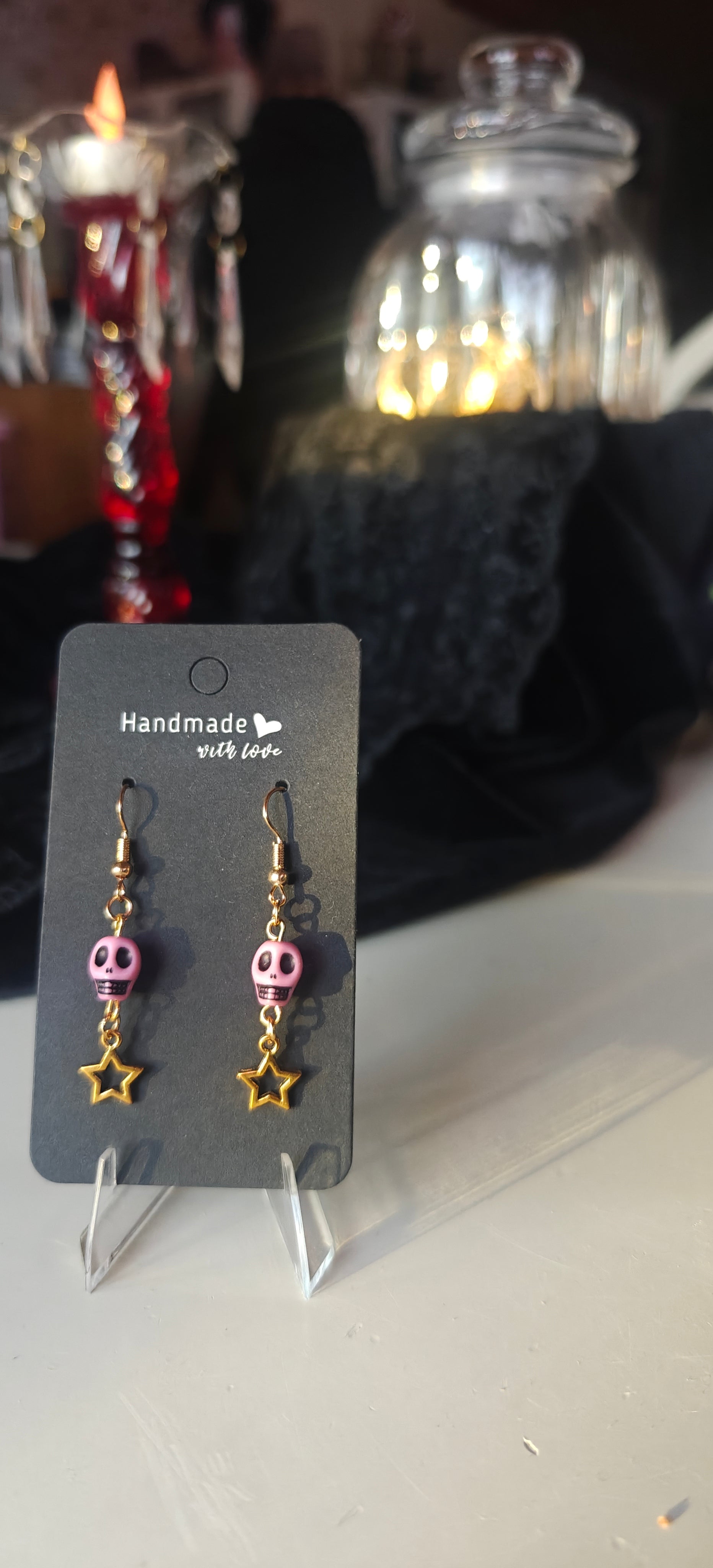 Pink Skulls & stars - Korvakorut